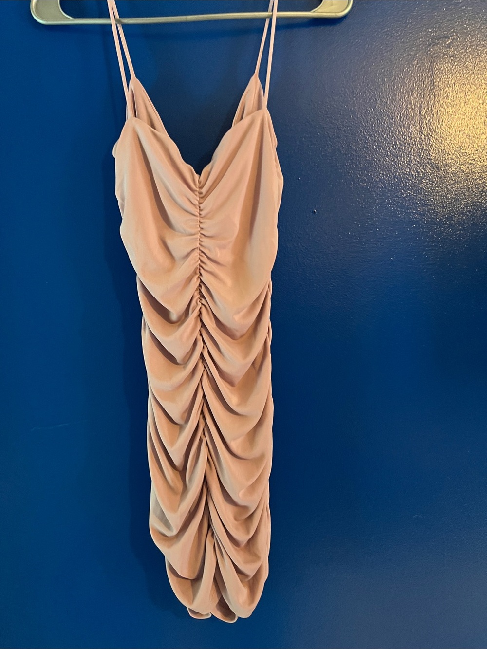 ZARA Blush Pink Ruched Mini Slip Dress - Picture 4 of 4
